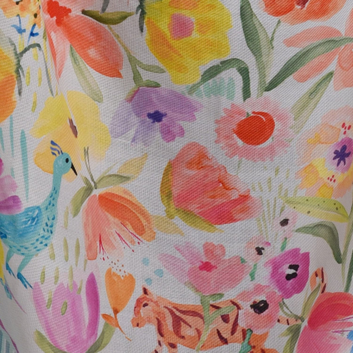 Festival Floral Duck Egg Blue Throw - Festival Throw In Duck Egg 130 X 180Cm 4