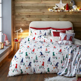 Festive Gonks Microfibre Christmas Duvet Cover Set - Festive Gonks Christmas Duvet Cover Set In Red 3