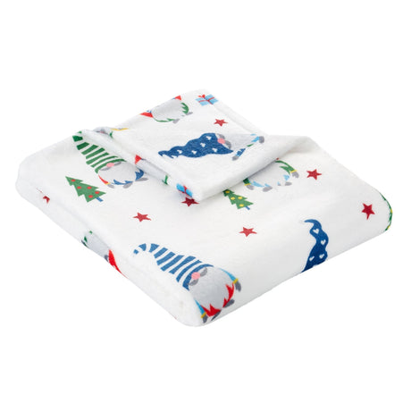 Festive Gonks Soft Fleece Christmas Throw - Festive Gonks Christmas Throw In Red 120 X 150Cm 2