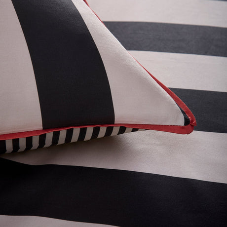 Laurence Llewelyn-Bowen Festivo Circus Stripe 100% Cotton Duvet Cover Set - Black - Festivo Circus Stripe Duvet Cover Set In Black 3