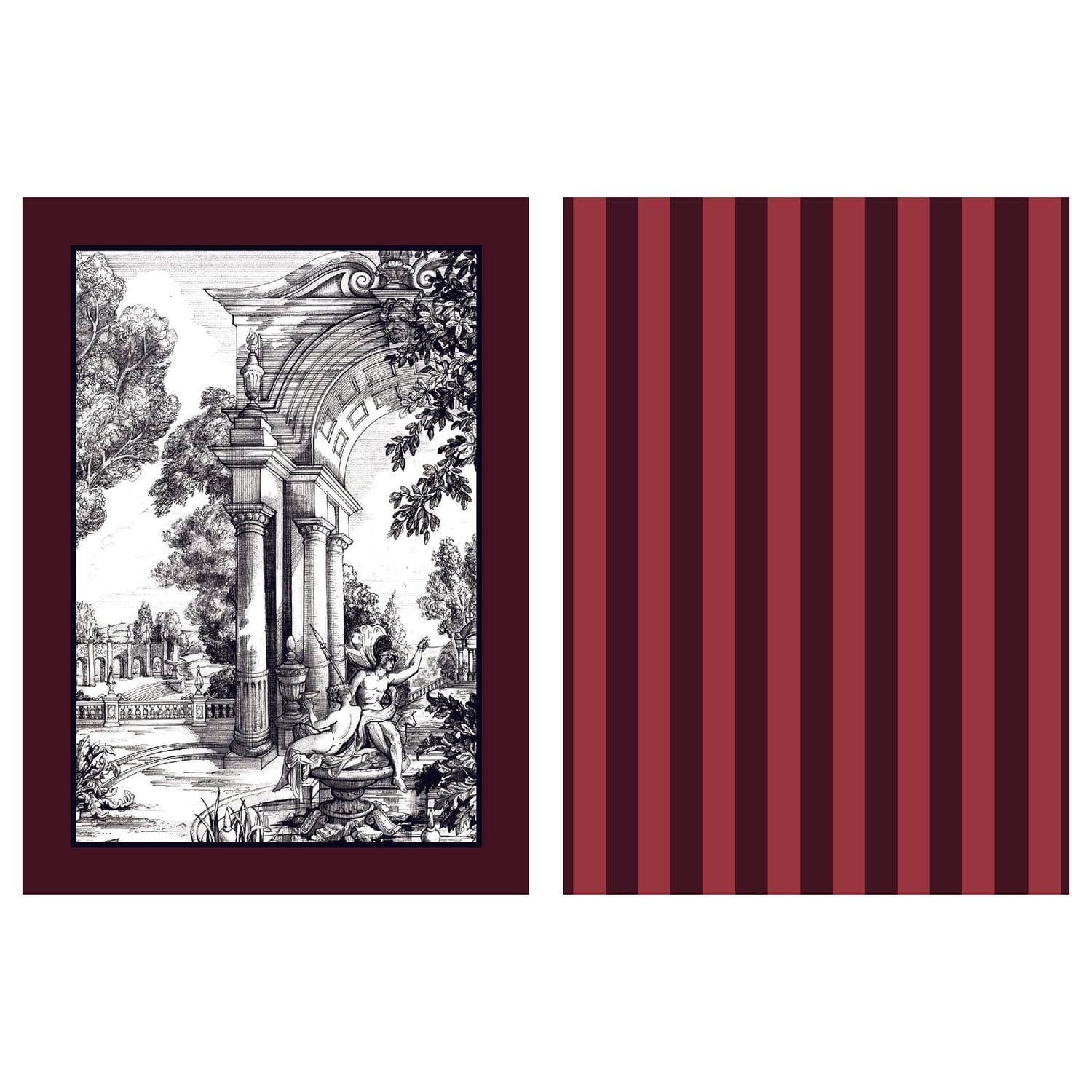Laurence Llewelyn-Bowen Festivo Red Stripe Cotton Kitchen and Dining Collection - Festivo Cotton Tea Towel 2 Pack In Red 2