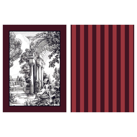 Laurence Llewelyn-Bowen Festivo Red Stripe Cotton Kitchen and Dining Collection - Festivo Cotton Tea Towel 2 Pack In Red 2