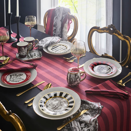 Laurence Llewelyn-Bowen Festivo Red Stripe Cotton Kitchen and Dining Collection - Festivo Cotton Tea Towel 2 Pack In Red 3