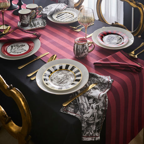 Laurence Llewelyn-Bowen Festivo Red Stripe Cotton Kitchen and Dining Collection - Festivo Mug And Tray Set In Multicolour 3