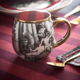 Laurence Llewelyn-Bowen Festivo Red Stripe Cotton Kitchen and Dining Collection - Festivo Mug With Lid In Multicolour 1