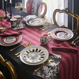 Laurence Llewelyn-Bowen Festivo Red Stripe Cotton Kitchen and Dining Collection - Festivo Porcelain Side Plates 4 Pack In Multicolour 4