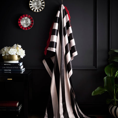 Laurence Llewelyn-Bowen Festivo Stripe Cosy Throw 130cm x 180cm - Black