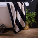 Festivo Stripe Black Bathroom Towels