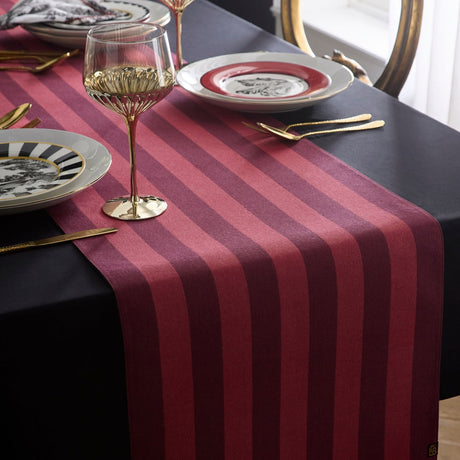 Laurence Llewelyn-Bowen Festivo Red Stripe Cotton Kitchen and Dining Collection - Festivo Table Runner In Red 230 X 40Cm 1