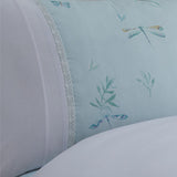 Fifi Lace Trim Polycotton Duvet Cover Set - Fifi Duvet Cover Set In Duck Egg 3