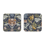 Ulster Weavers Finch & Flower Coasters 4 Pack - Finch & Flower Coasters 4 Pack In Navy 2