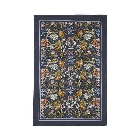 Ulster Weavers Finch & Flower Tea Towel - Finch & Flower Cotton Tea Towel In Navy 2