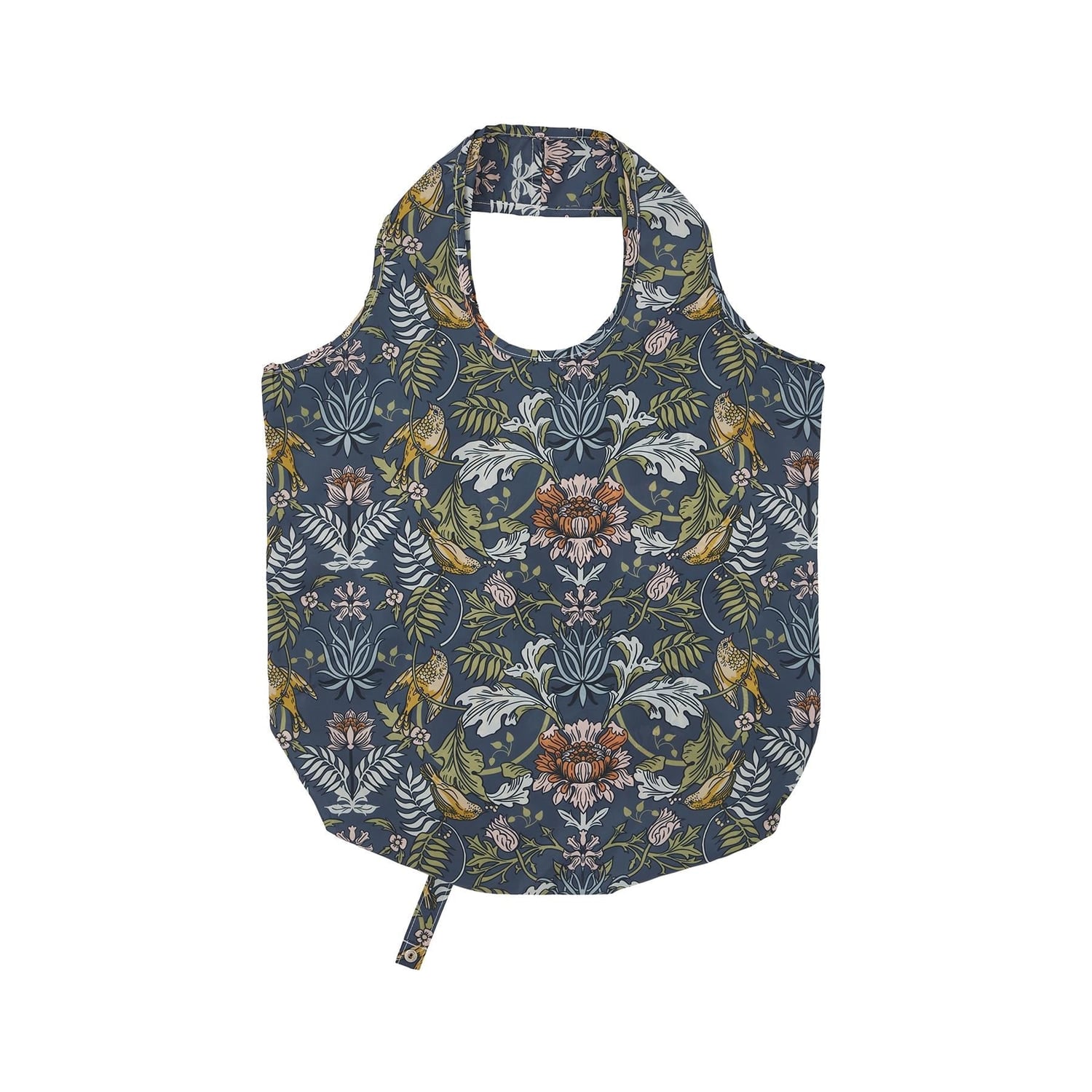 Ulster Weavers Finch & Flower Packable Shopping Bag - Finch & Flower Foldable Tote Bag Medium In Navy 2