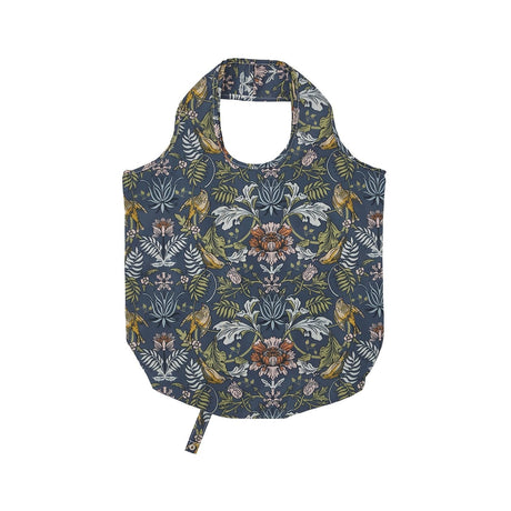 Ulster Weavers Finch & Flower Packable Shopping Bag - Finch & Flower Foldable Tote Bag Medium In Navy 2