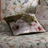 Fiorella Floral Velvet Filled Cushion 43cm x 43cm - Olive - Fiorella Cushion In Olive 43 X 43Cm 2