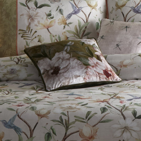 Fiorella Floral Velvet Filled Cushion 43cm x 43cm - Wine