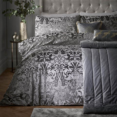 Laurence Llewelyn-Bowen Firenza Slate Velvet Duvet Cover Bedding Set