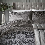 Laurence Llewelyn-Bowen Firenza Velvet Duvet Cover Set Grey Bedding - Slate - Firenza Duvet Cover Set In Slate 2