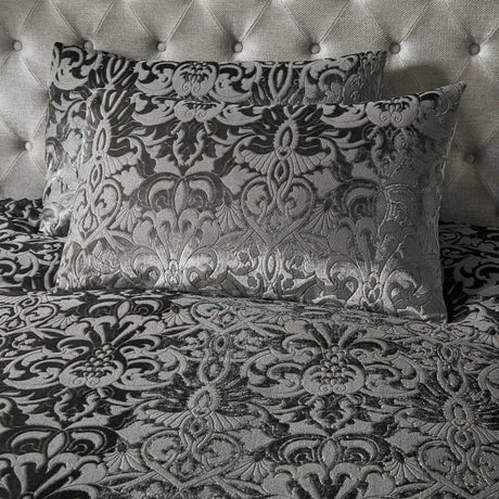 Laurence Llewelyn-Bowen Firenza Velvet Duvet Cover Set Grey Bedding - Slate - Firenza Duvet Cover Set In Slate 3