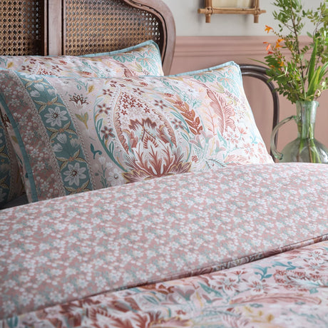 Floral Damask 100% Cotton 200 Thread Count Duvet Cover Set - Floral Damask Duvet Cover Set In Multi 2