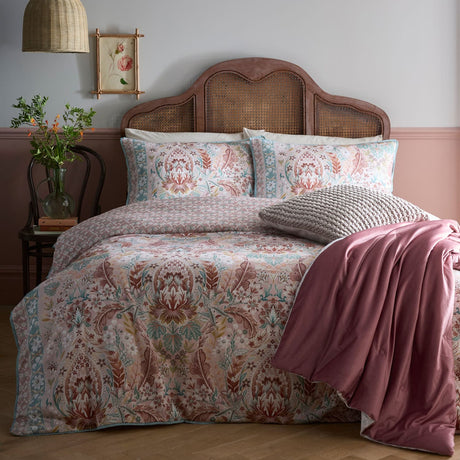 Floral Damask 100% Cotton 200 Thread Count Duvet Cover Set - Floral Damask Duvet Cover Set In Multi 5