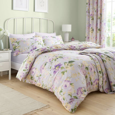 Florette Luxury Bedspread 200cm x 230cm - Flourette Bedspread In Lilac 200Cm X 230Cm 2