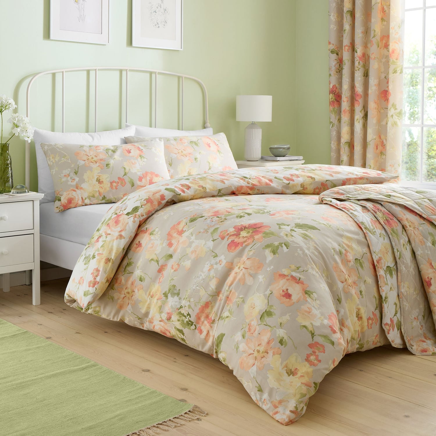 Florette Luxury Bedspread 200cm x 230cm - Flourette Bedspread In Natural 200Cm X 230Cm 2