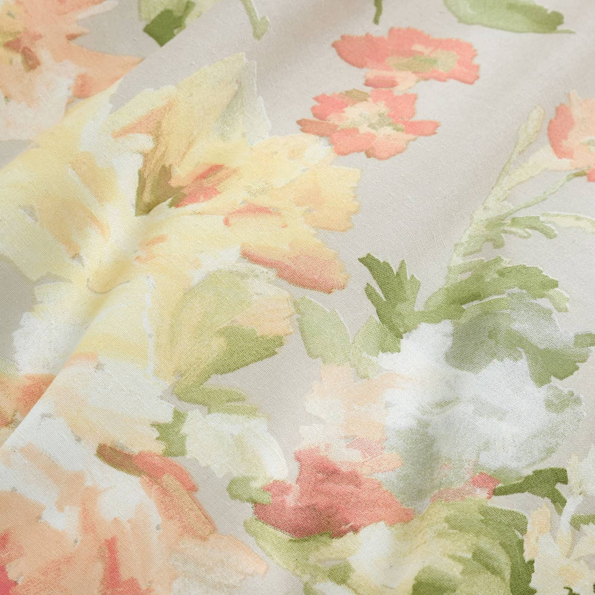 Florette Floral Polycotton Duvet Cover Set - Natural - Flourette Duvet Cover Set In Natural 3