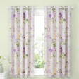 Florette Floral Lined Eyelet Curtains - Lilac Light Filtering Polycotton