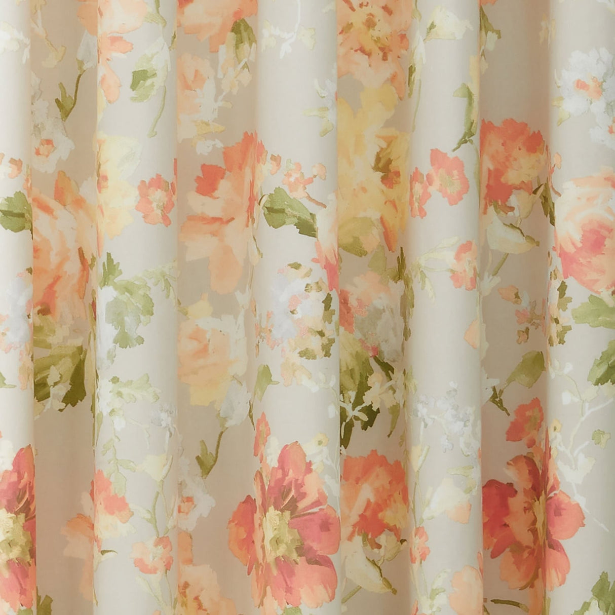 Florette Floral Lined Eyelet Curtains - Natural Light Filtering Polycotton - Flourette Eyelet Curtains In Natural 3