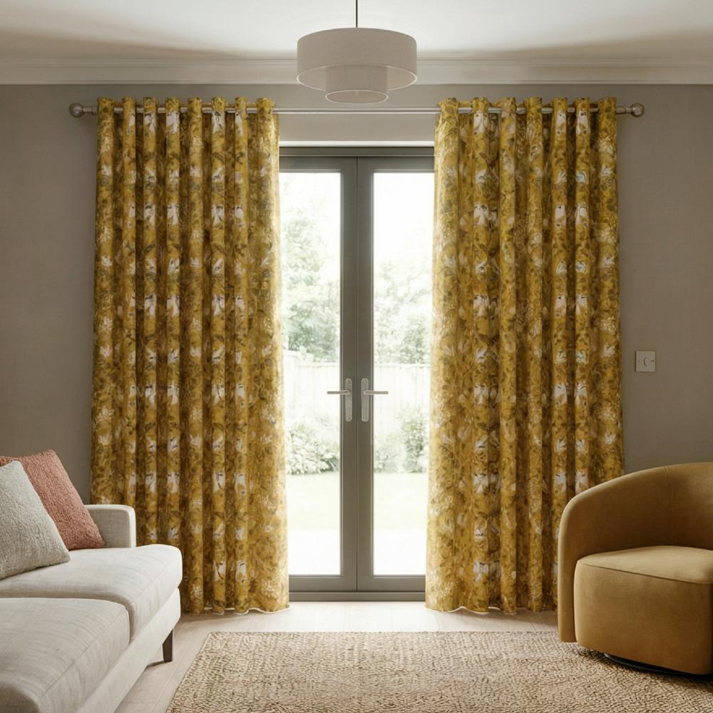 Folklore Made to Measure Curtains Ochre