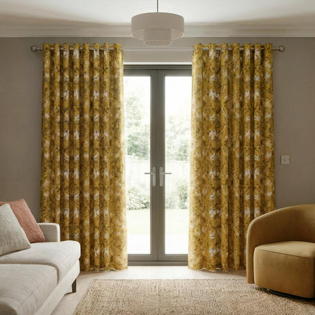 Folklore Made to Measure Curtains Ochre