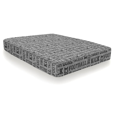 Football Grey Kids Single 25cm Deep Fitted Sheet