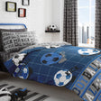 Football Printed Kids Duvet Cover Set Single & Double - Blue