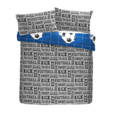 Football Printed Kids Duvet Cover Set Single & Double - Blue - Football Duvet Cover Set In Blue 4