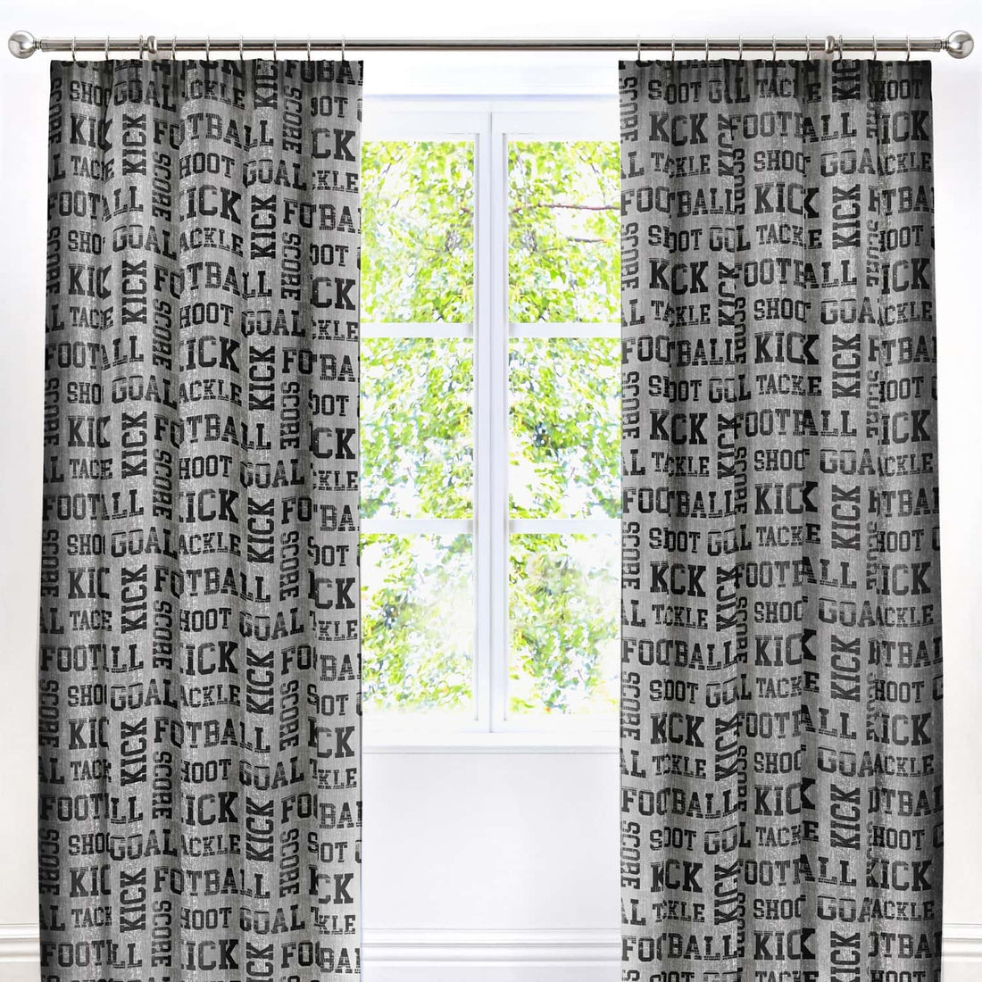 Football Kids Tape Top Curtains