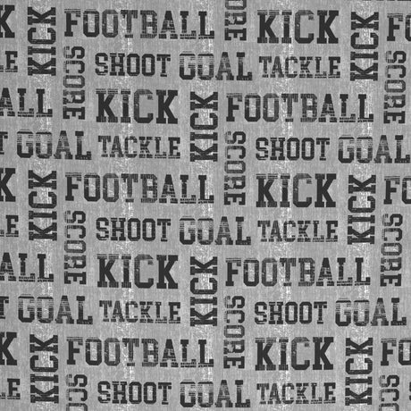 Football Kids Tape Top Curtains Light Filtering Polycotton - Football Pencil Pleat Curtains In Grey 3