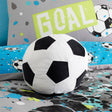 Football Shaped Filled Cushion Kids Bedroom Decor - Black