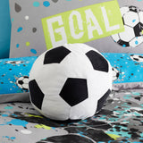 Football Shaped Filled Cushion Kids Bedroom Decor - Black