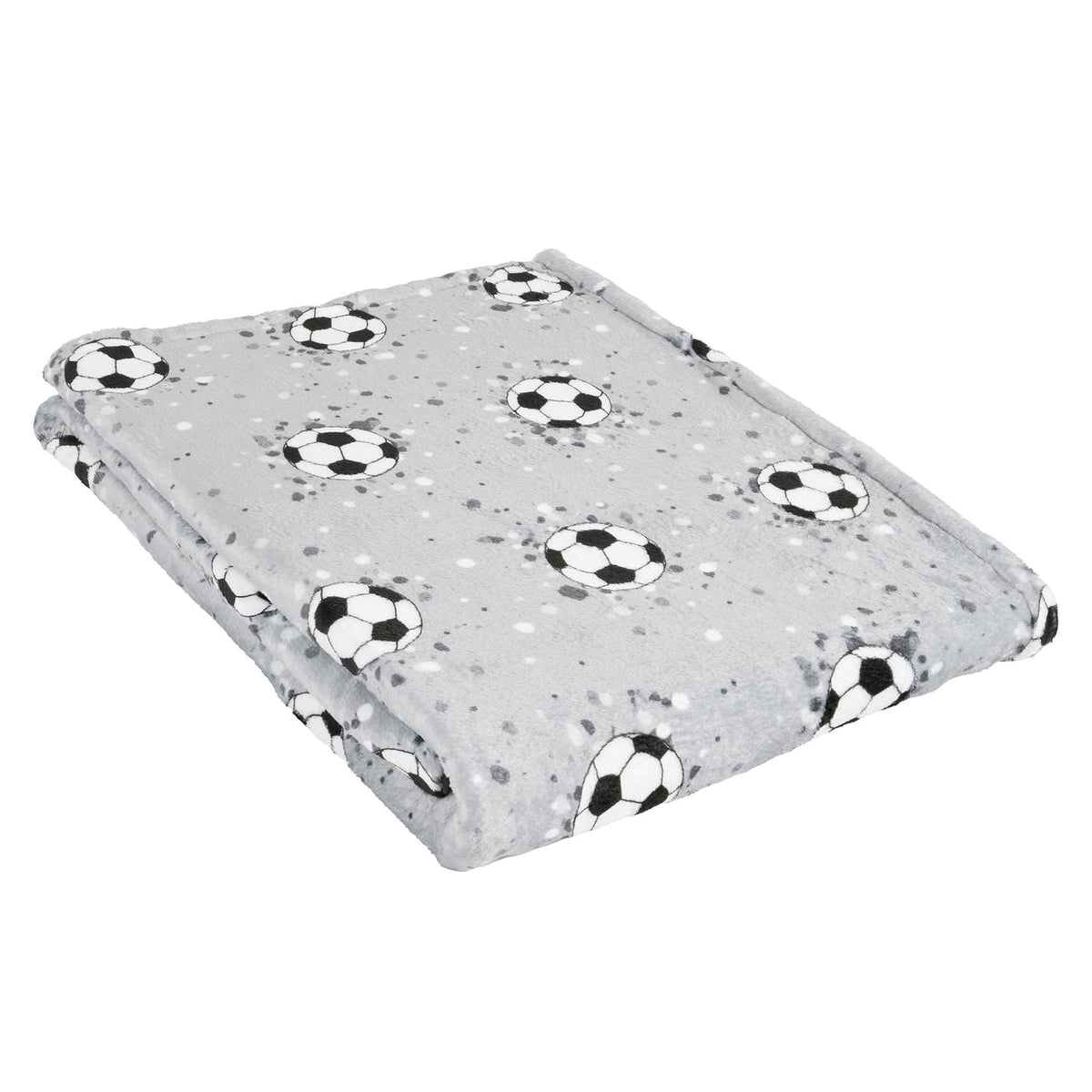 Football Fleece Throw Cosy Soft Blanket - Football Throw In Grey 120 X 150Cm 2