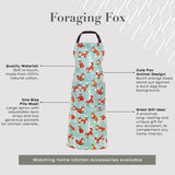Ulster Weavers Foraging Fox 100% Cotton Floral Cotton Apron - Foraging Fox Cotton Apron In Blue 2