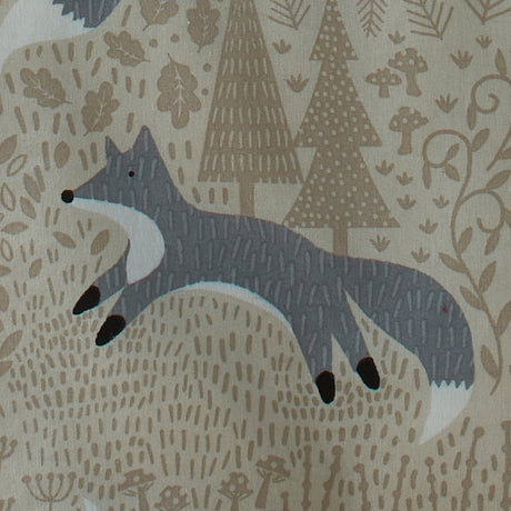 Snug Foraging Fox Cosy Brushed Cotton Duvet Cover Set - Foraging Fox Duvet Cover Set In Natural 3
