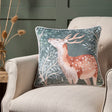 Forest Animals Green Floral Cushion Cover 43cm x 43cm - Green