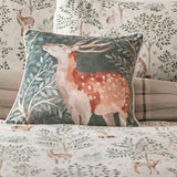 Forest Animals Green Floral Cushion Cover 43cm x 43cm - Green - Forest Animals Cushion In Green 43 X 43Cm 4