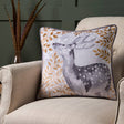 Forest Animals Green Floral Cushion Cover 43cm x 43cm - Grey