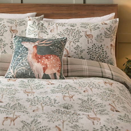 Forest Animals Flannelette Brushed Cotton Duvet Cover Set - Forest Animals Duvet Cover Set In Natural 2