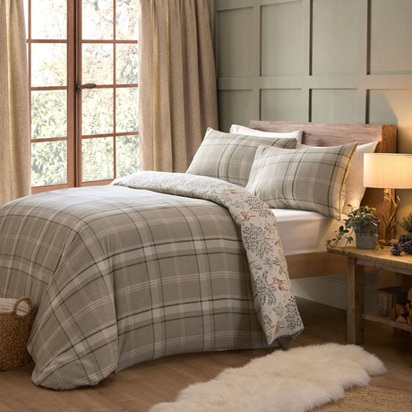 Forest Animals Flannelette Brushed Cotton Duvet Cover Set - Forest Animals Duvet Cover Set In Natural 4