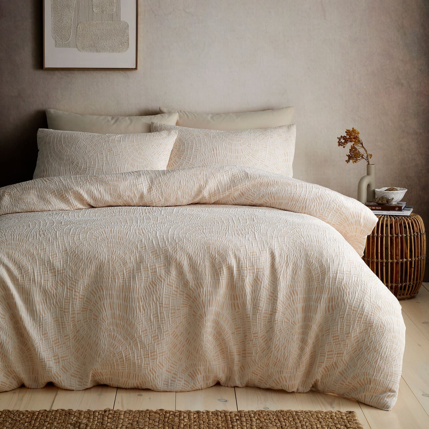 Fossil Jacquard Duvet Cover Set Natural