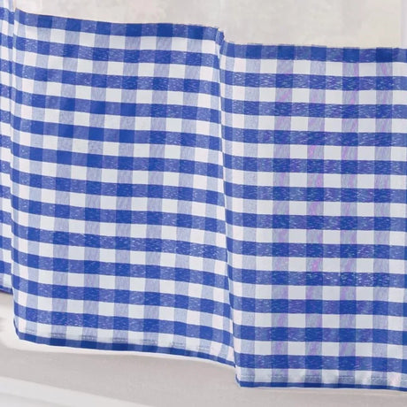 Alan Symonds Gingham Tape Top Pencil Pleat Curtains & Tie Backs in Blue - Image 2