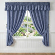 Gingham Tape Top Pencil Pleat Curtains & Tie Backs - Blue